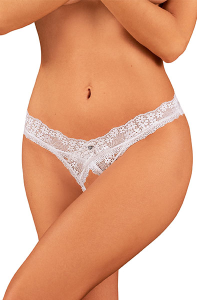 Obsessive Heavenlly Crotchless Thong XS/S Trosa med öppen gren | | Intimast