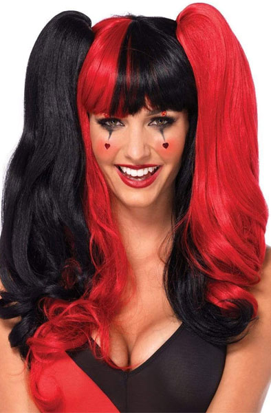 Leg Avenue Harlequin Wig Black/Red Peruk | | Intimast