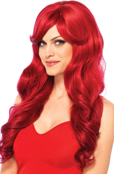 Leg Avenue Long Wavy Wig Red Peruk