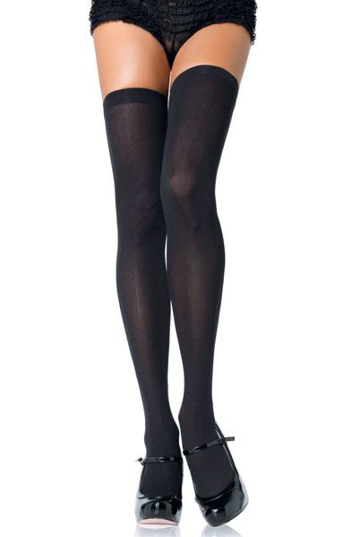 Leg Avenue Nylon Thigh Highs Black O/S Strumpbyxor | | Intimast