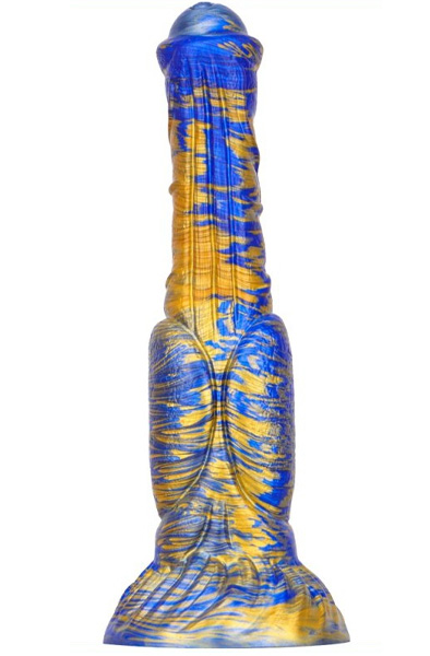 Metallic Fantasy Dildo Jumbox Blue/Gold 24 cm Dragon dildo | | Intimast