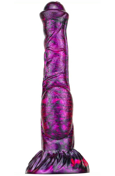 Metallic Fantasy Dildo Jumbox Purple/Black 24 cm Dragon dildo | | Intimast