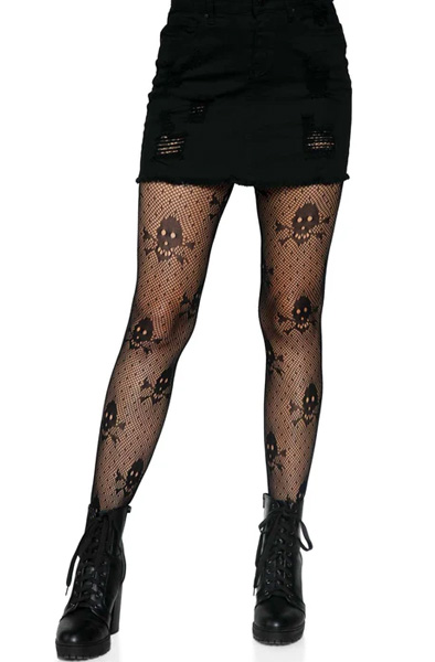 Skull Print Pantyhose Black O/S Strumpbyxor | | Intimast