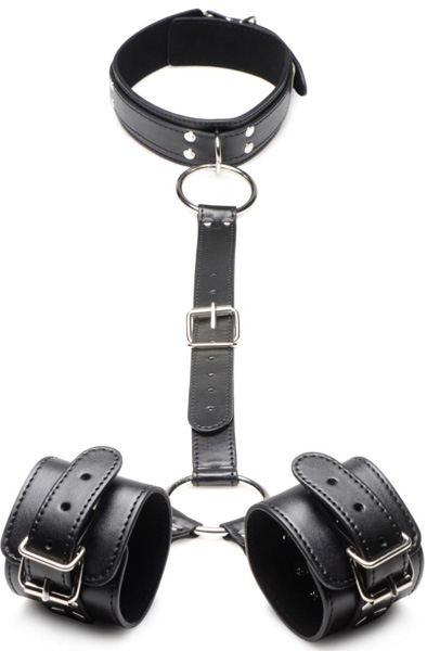 Strict Collar with Cuffs Restraint Set Handbojor & halsband | | Intimast