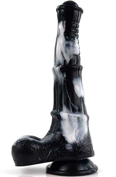 Alternativ bild 0 för Dragon Dildo Equinus BlackWhite 24,5cm