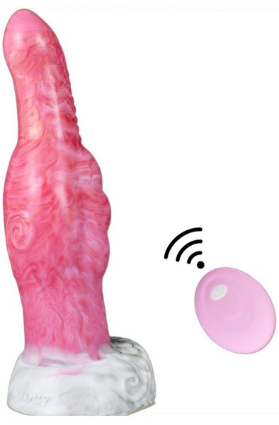 Pink Alien Faelight Vibrating Dildo 22 cm Dragon dildo |  | Intimast