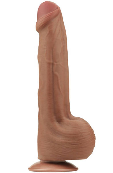 Lovetoy Sliding Skin Dual Layer Dildo Brown 29 cm XL dildo | | Intimast