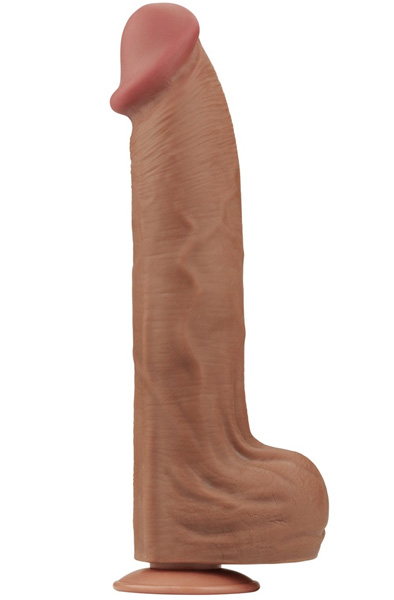 Lovetoy Sliding Skin Dual Layer Dildo Brown 36 cm XL dildo | | Intimast
