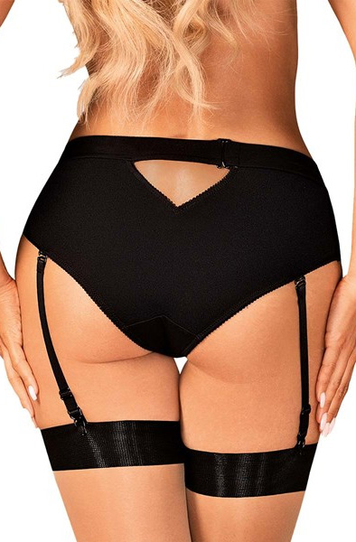 Alternativ bild 1 för Trosor med strumpeband - Svart