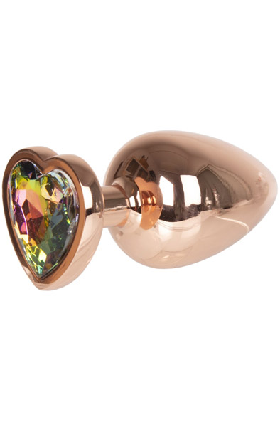 Produktfoto för Metal Heart Plug Gold Rose - Large 8cm