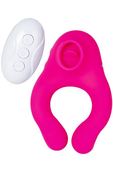 Remote Controlled Vibrating Licking Cock Ring Pink Penisring med vibrator |  | Intimast