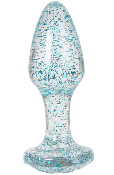 Transparent Blue Sparkling Butt Plug 8 cm Buttplug |  | Intimast