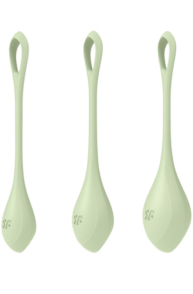 Yoni Power 2 Balls Training Set Light Green Knipkulor & Geishakulor |  | Intimast