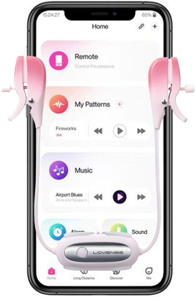 Lovense Gemini Vibrating Nipple Clamps Bröstvårtsklämmor med vibration | | Intimast