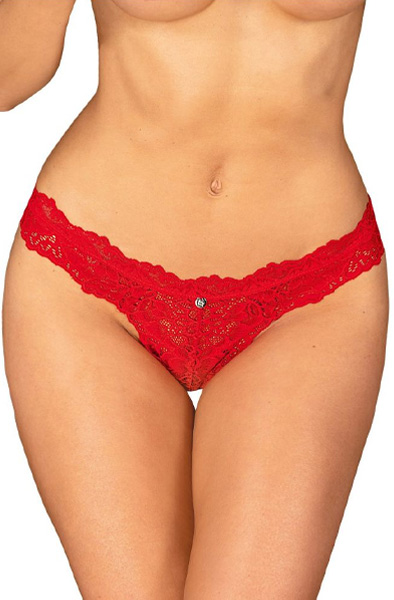 Obsessive Amor Cherris Thong Red L/XL Spetstrosa