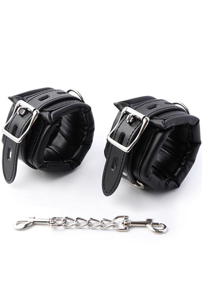 Padded Adjustable Handcuffs Black Handbojor