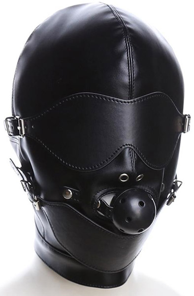 Slave Hood With Eye Mask & Breathable Gag Ball BDSM mask |  | Intimast