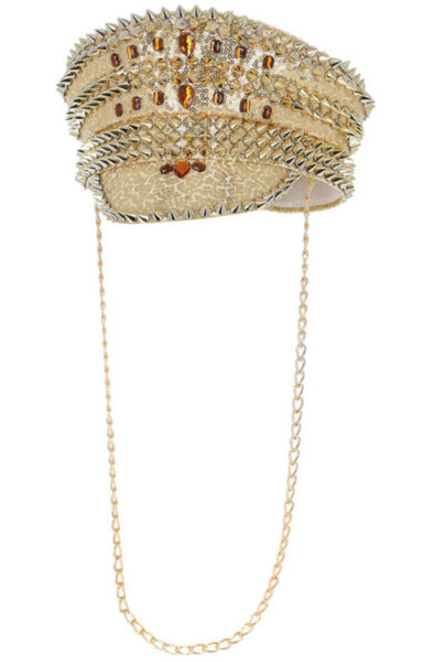 Fever Deluxe Sequin Studded Captains Hat Gold Rollspel & Maskerad |  | Intimast