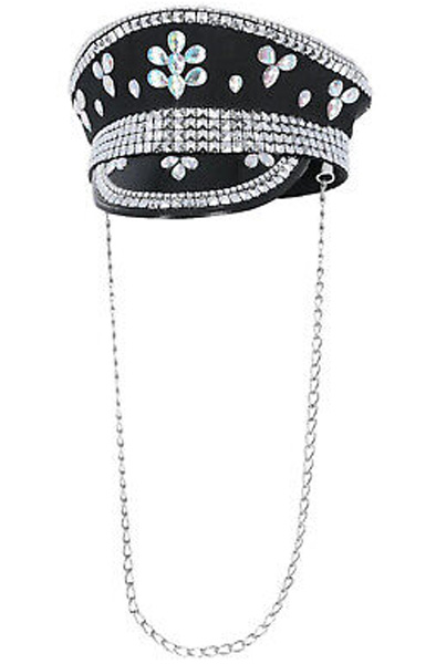 Fever Deluxe Sequin Studded Captains Hat Black Rollspel & Maskerad |  | Intimast