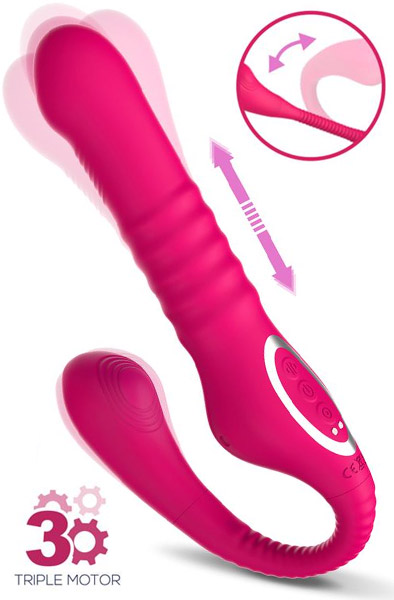 Strapless Strap-On Thrusting & Waving Pulse Dildo G-punktsvibrator |  | Intimast
