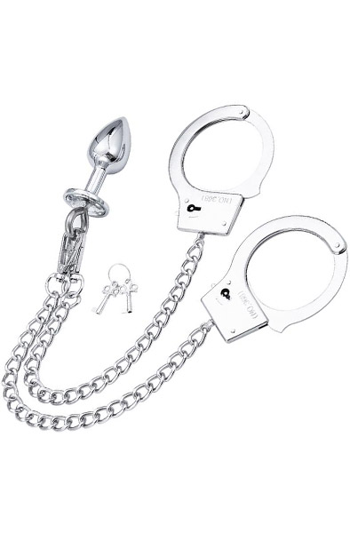 Metal Hand Cuffs With Anal Plug Analplugg metall |  | Intimast