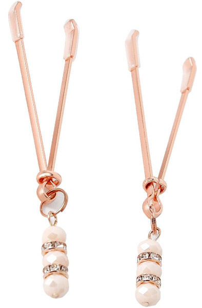 Rose Nipple Clamps Pinchers With Rhinestones
