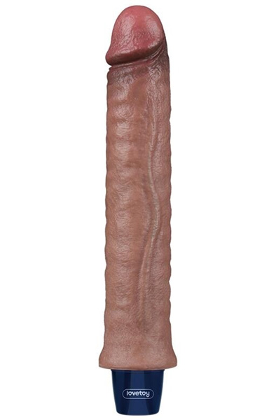 Real Softee Vibrating Dildo Brown 24,5 cm Vibrerande dildos | | Intimast