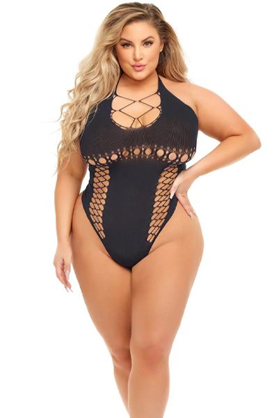 Hot Too Handle Bodysuit Black Queen Size Teddy |  | Intimast
