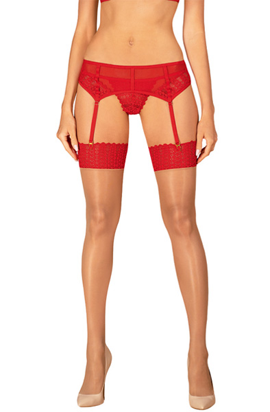Obsessive Ingridia Stockings Red XS/S Strumpbyxor | | Intimast