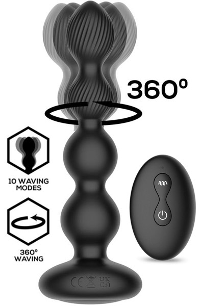 Mouve Butt Plug With Waving & Vibration With Remote Analplugg med vibrator | | Intimast