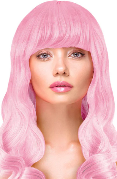 Party Wig Long Wavy Light Pink Hair