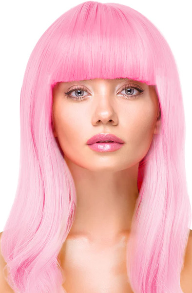 Party Wig Long Straight Light Pink Hair