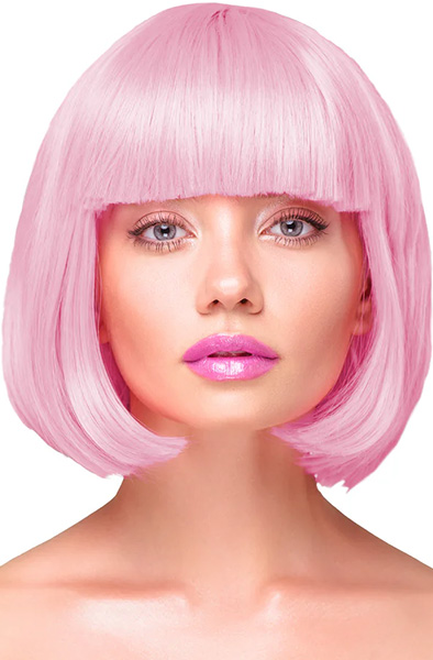 Party Wig Short Straight Hair Light Pink
