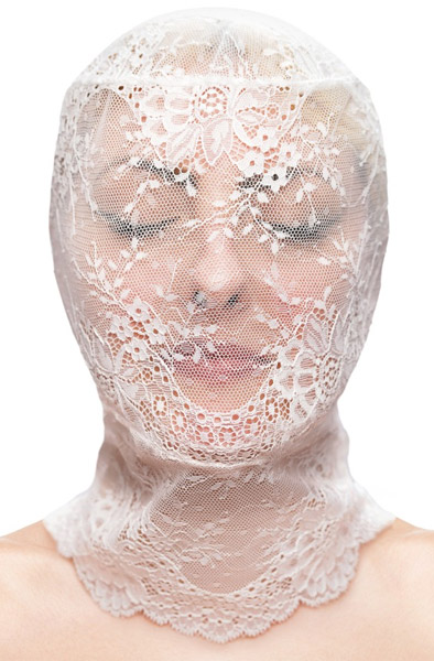 Fetish & Fashion Lace Hood White BDSM mask