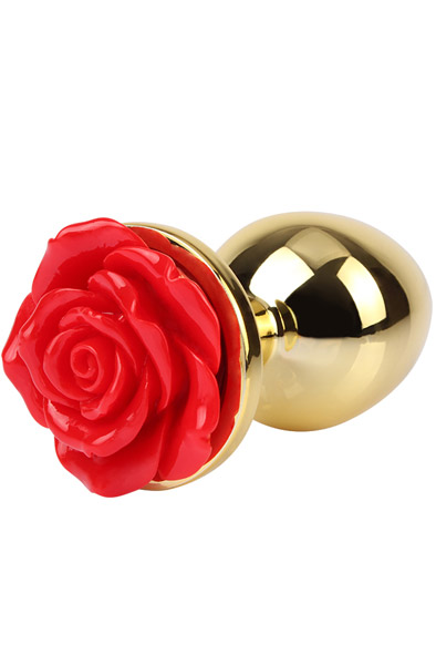 Showy Rose Anal Plug Medium Gold/Red Analplugg metall |  | Intimast