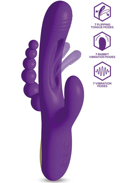 Triya Vibe With Flipping Tongue & Anal Beads G-punktsvibrator | | Intimast