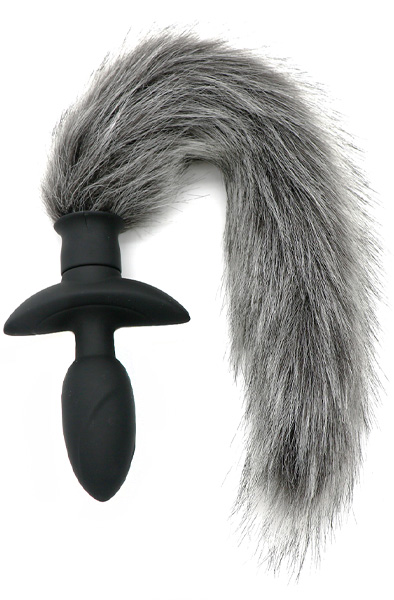 Rotating Plug With Grey Fur Analplugg med svans |  | Intimast