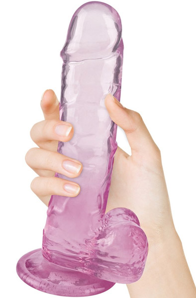 Crystal Pleasures Dual Color Pink 18 cm Dildo |  | Intimast