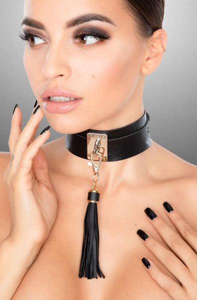 Teasing Tassel Collar Gold/Black Choker