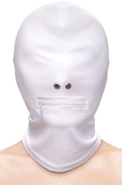 Zippered Mouth Hood White BDSM mask |  | Intimast