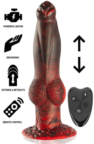 Titan In Flames Dildo With Remote 22,5 cm Dragon dildo |  | Intimast