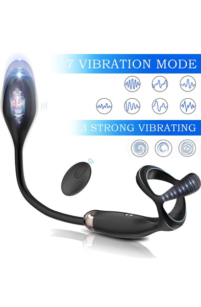 Extreme Double Fun With Remote Control Prostatavibrator med penisring |  | Intimast