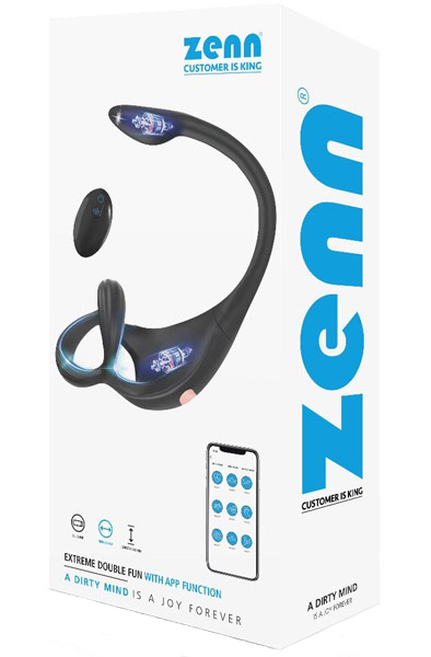 Extreme Double Fun With App Function Prostatavibrator med penisring |  | Intimast