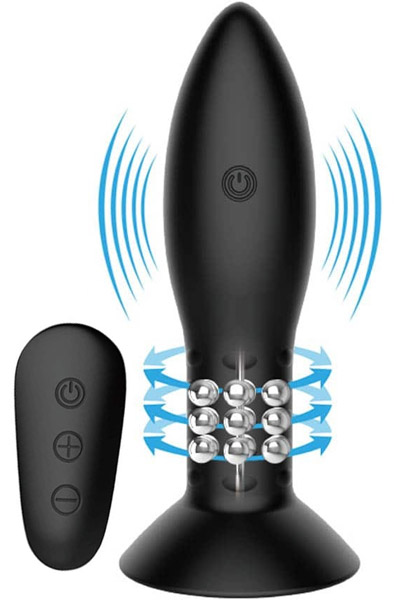 Rotation Beads Anal Plug 13 cm Analplugg med vibrator |  | Intimast