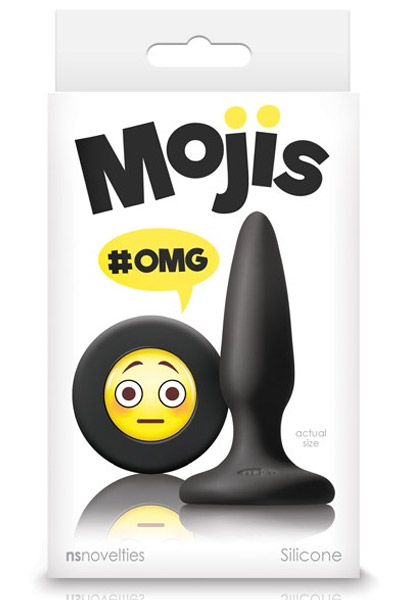 Alternativ bild 1 för Moji's OMG Svart Mini Silikon Plug med Emoji