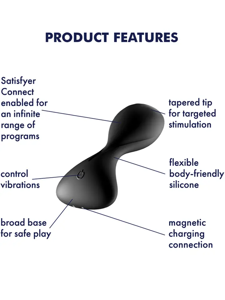 Alternativ bild 1 för Satisfyer Trendsetter Vibrating Anal Plug Black Analplugg med vibrator