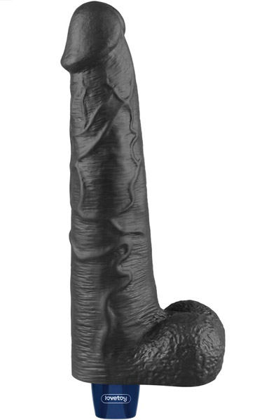 Rechargeable Vibrating Dildo Black 27,2 cm Dildo med vibrator | | Intimast