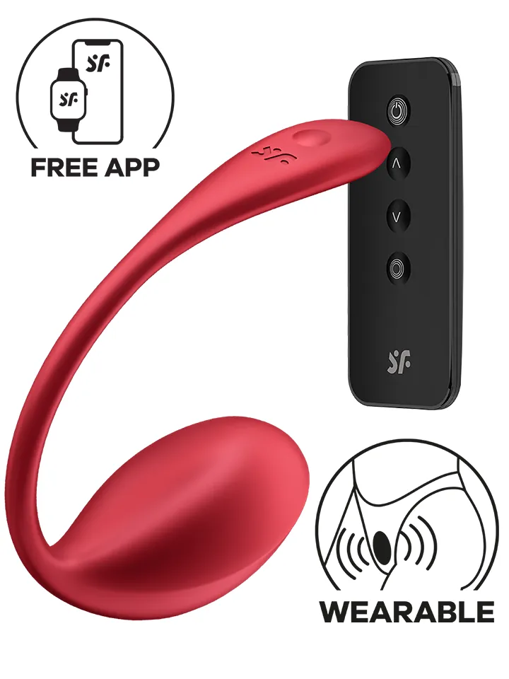Satisfyer Shiny Petal Connect App Red Appstyrt vibrerande ägg | | Intimast