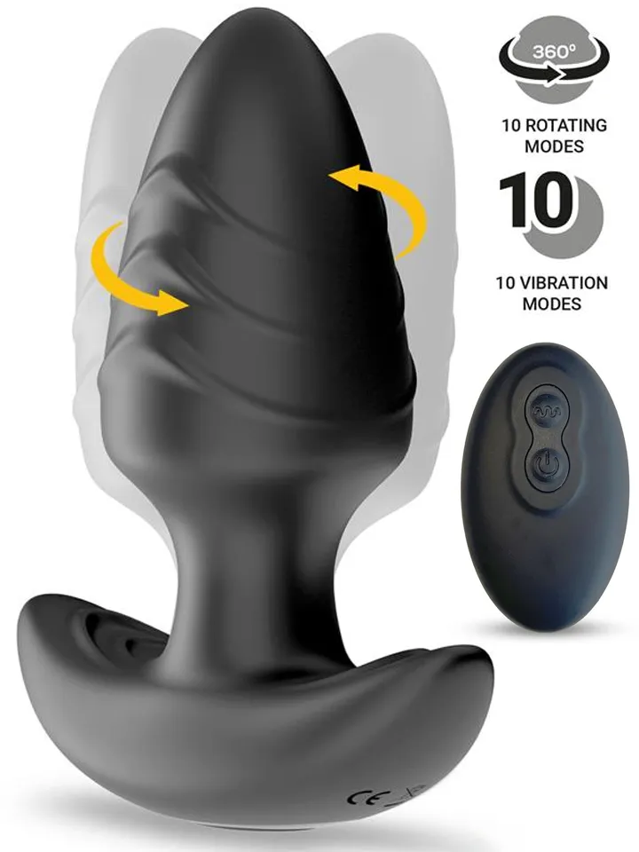 Frank Rotating & Vibrating Anal Plug With Remote Analplugg med vibrator |  | Intimast