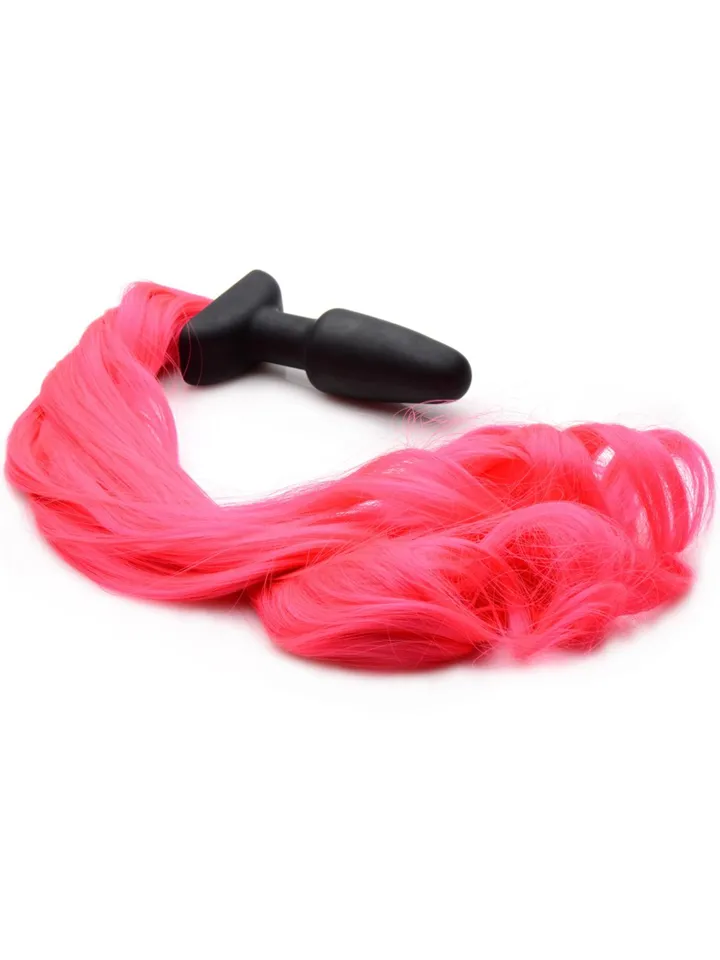Tailz Hot Pink Pony Tail Anal Plug Medium Analplugg med svans | | Intimast